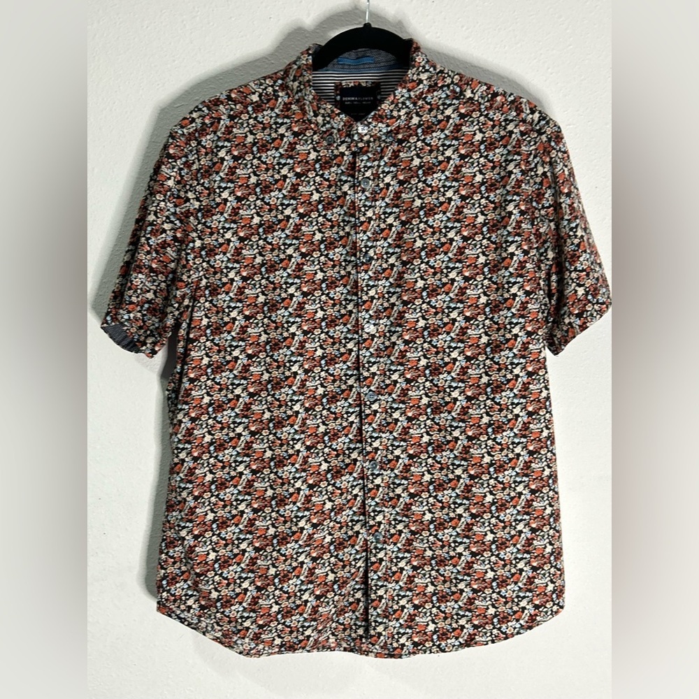Denim & Flower Multicolor Floral Button Down Shirt Size Large